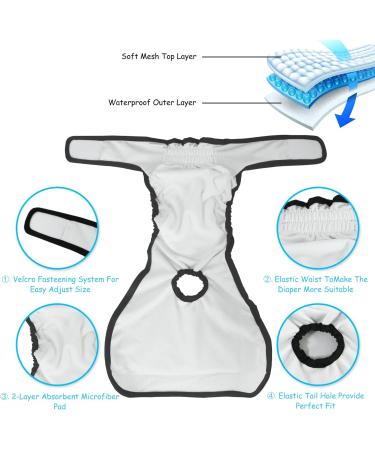 Reusable Dog Diapers - 3 Pack Washable & Eco-Friendly Highly Absorbent for Bitches - Buy Online on GoSupps.com