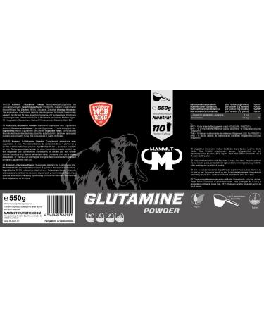Mammut Glutamine Powder with L-Glutamine & Zinc - 550g | Premium Recovery Supplement for Muscle Support | Buy Online Internationally - Buy Online on GoSupps.com