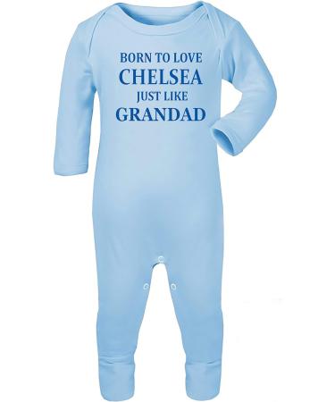 Chelsea Just Like Grandad Baby Onesie | 6-12 Months | 100% Fine Combed Cotton | UK Designed & Printed | Blue - Buy Online on GoSupps.com