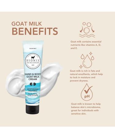 Dionis Ocean Mist Goat Milk Body Lotion Duo Travel Size Hand & Body Cream + Full Size Pump Bottle Hydrating Skincare for Dry & Sensitive Skin - Buy Online on GoSupps.com