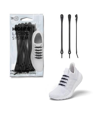 HICKIES Tie-Free Laces - No Tie Shoe Laces for Adults - Tieless Elastic for Sneakers & Flat Shoes - One Size Fits All, Unisex Black