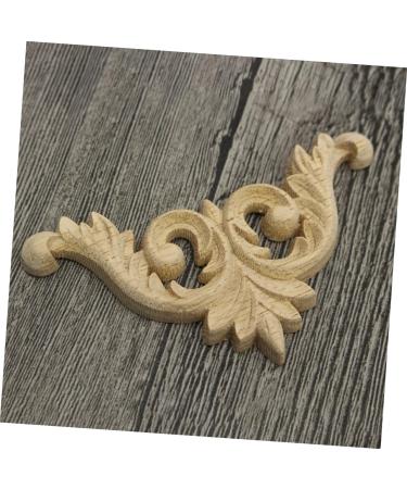 Alipis 4pcs Furniture Ornament Flower Corner Wooden Carving Corner Decals Unpainted Frames Cabinet Flowers - Buy Online on GoSupps.com