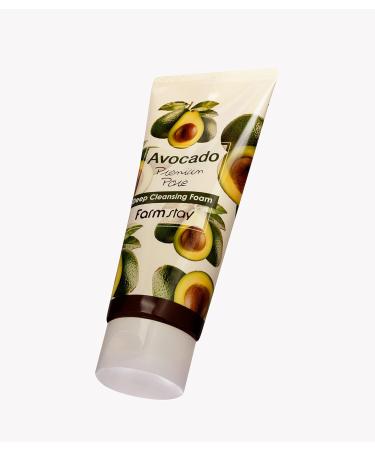 Farmstay Avocado Premium Pore Deep Cleansing Foam - 180ml | Best International Shipping for Clear Skin - Buy Online on GoSupps.com