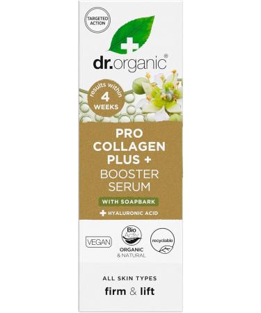 Dr Organic Pro Collagen Booster Serum Hyaluronic Acid Smooth Fine Lines & Wrinkles Anti-Ageing Firming Lightweight Vegan Cruelty Free Paraben & SLS Free Organic 30ml - Buy Online on GoSupps.com