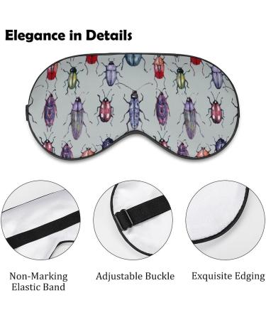 Beetle Insect Bug Sleep Mask Eye Cover for Sleeping Blindfold with Adjustable Strap Blocks Light Night Travel Nap for Men Women - Buy Online on GoSupps.com