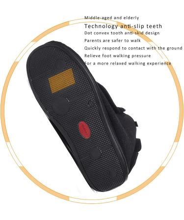 Diabetic Edema Shoes for Men - Adjustable Open Toe Slippers for Swollen Feet | Plantar Fasciitis Foam Slippers - Size 9.5 Black - Buy Online on GoSupps.com