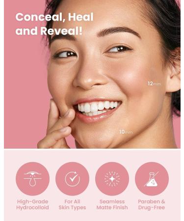 Glam Up Hydrocolloid Acne Patches (108 Counts) - Invisible Ultra Thin Spot Cover Absorbing Pimple Facial Stickers for Zit and Blemishes 2 Sizes 10mm & 12mm - Buy Online on GoSupps.com