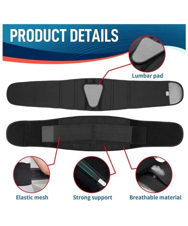 ecaqlin Back Brace for Lower Back Pain Back Support Belt for Women & Men Breathable Lower Back Brace with Lumbar Pad(S) Easy Install - Buy Online on GoSupps.com