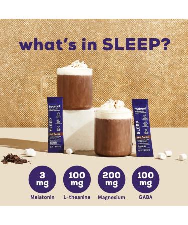 Hydrant Sleep Hydration Powder - Hot Cocoa Electrolyte Mix with Melatonin, L-Theanine, GABA & Chamomile - Fast-Acting Rest & Recovery Drink - 10 Pack - Buy Online on GoSupps.com