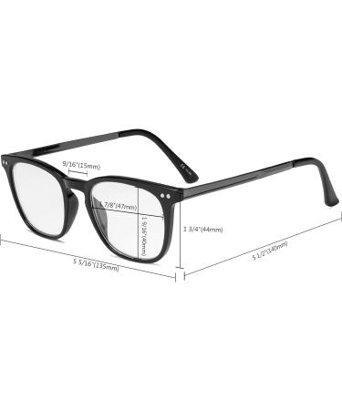 Eyekepper Retro Square Reading Glasses - Black +1.0 Plastic Frame with Metal Arms | Stylish & Comfortable | International Shipping - Buy Online on GoSupps.com