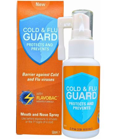 Cold and Flu Guard 50ml Cold and Flu Guard Throat Spray Virus Protection - Nasal Guard Cold and Flu Block Defence Guard Spray