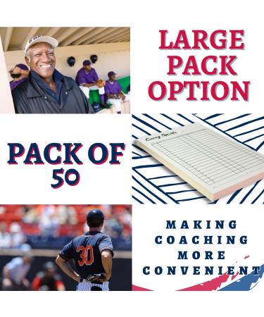 Covey Large Format Baseball Softball Lineup Cards - Pack of 50 | Essential Coaching Equipment for Coaches and Umpires - 8.5 x 5.5 Inch Sheets - Buy Online on GoSupps.com