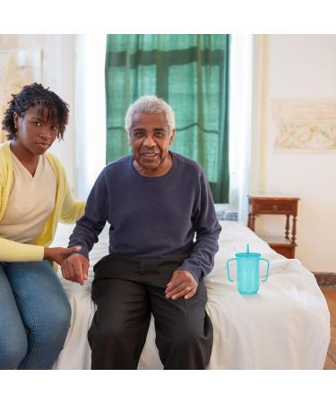 DOITOOL Adult Sippy Cup with Straw | Spill Proof Elderly Care Cup (Blue) - Buy Online on GoSupps.com
