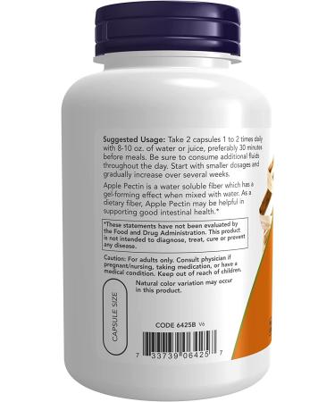 Now Foods Apple Pectin 700 mg - 120 Capsules | Natural Digestive Support - Buy Online on GoSupps.com
