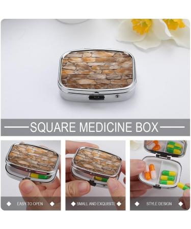 Stylish Pill Box Wall Texture | 2 Compartment Medicine Organizer | Portable Decorative Metal Pill Case for Pocket & Purse - International Shipping - Buy Online on GoSupps.com
