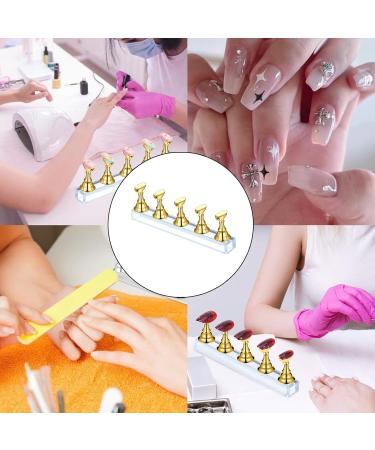 JLPDMT Nail Stand 3 Sets Nail Stand For Painting Nails Nail Art Practice Stands Reusable Nail Tips Stand False Nail Art Tools Used for Female Nail Practice(Golden) - Buy Online on GoSupps.com