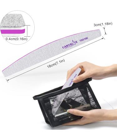 Canvalite 50pc Professional Nail Files for Gel Nails - Double-Sided 100/180 Washable & Reusable Buffers - Buy Online on GoSupps.com