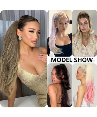 Hair Extensions 26" Long Wavy Drawstring Ponytail Synthetic Ponytail With Drawstring Hairpin Extension Wig Bun for Women's Everyday Hair Pieces For Women (Color : Chocolate brown Size : 26inches) 26inches Chocolate brown - Buy Online on GoSupps.com