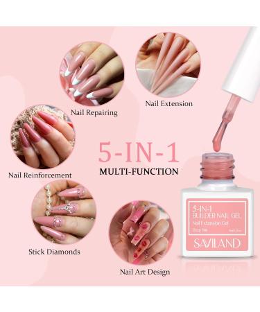Saviland 5-in-1 Builder Nail Gel Set - 6 Colors | Nail Extension Gel for Strengthener & Hardener | Ideal for Nail Salons & Starter Gifts - Buy Online on GoSupps.com