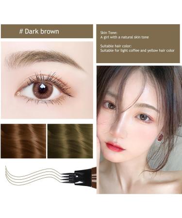 Brow Pencil | 4 Tipped Precise Brow Long-Lasting Eyebrow Makeup Waterproof Microblade Eyebrow Marker for Parties Daily Use Pochy Dark Brown - Buy Online on GoSupps.com