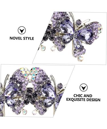 DOITOOL Hairpin Hair Jewels for Women Wedding Hair Clips for Brides Back Hair Barrette Retro Hair Barrette Keychain Comb Women Hair Accessories Back Hair Clip Miss Purple Spring Zinc Alloy - Buy Online on GoSupps.com