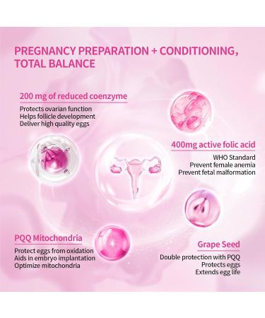 DRAUSTIN Coenzyme Q10 Preparation for Pregnancy Reduction 200mg Mitochondrial PQQ Folic Acid Imported from The United States, 60 Count - Buy Online on GoSupps.com