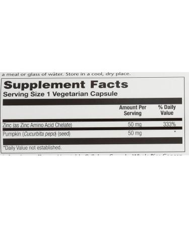 Solaray Zinc Amino Acid Chelate 50mg Vcaps - 100 Count - Buy Online on GoSupps.com