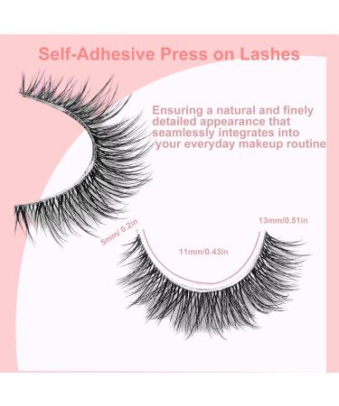 3 Pairs Self-Adhesive Eyelashes Reusable False Eyelashes with Tweezers No Glue Needed Natural Look Like Lash Extensions Waterproof Glueless Eyelashes - Buy Online on GoSupps.com