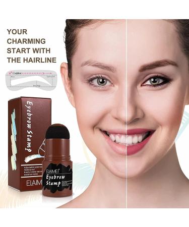 Eyebrow Stamp Eyebrow Stamp Eyebrow Stencil 12 Sets Reusable Eyebrow Stencils 2 Eyebrow Pencil Brushes Waterproof Eyebrow Powder Set Dark Brown - Buy Online on GoSupps.com
