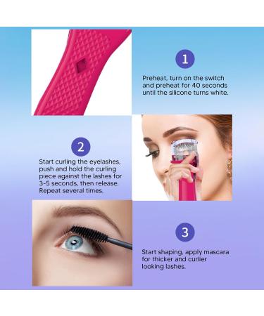Qukaim Heated Eyelash Curler Heated Eyelash Curler Rechargeable LED Lighting Handheld Electric Lash Heating Curler Rose Red - Buy Online on GoSupps.com