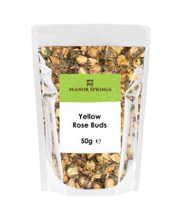Dried Edible Yellow Rose Buds 50g by Manor Springs