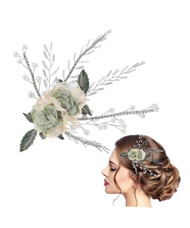 minkissy Hair Clips Hair Barrettes Hair Jewelry Bride Hair Accessory Bride Headpiece Bride Accessories Headpiece for Bride Hair Accessories Wedding Rhinestones Bridesmaid Manual Issue Card