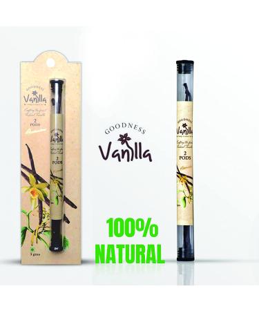 100% Pure and Natural Grade A Indian Goodness Vanilla Beans (2 Pods) for Cooking  Extract  Baking Grown in foothills of India comparable to Madagascar  Mexican and Tahitian Beans- 0.176 oz / 5 grams - Buy Online on GoSupps.com