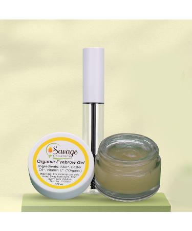 Organic Eyebrow Gel by Savage Organics - All-Natural Formula for Beautiful Brows - 1oz Glass Jar - Buy Online on GoSupps.com