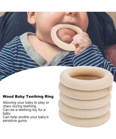 Buy Wooden Baby Teether - Durable Washable & Safe Rings for Teething - 60mm | Eco-Friendly Childrens Teething Solution - Buy Online on GoSupps.com