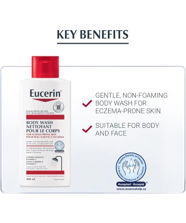 EUCERIN Eczema Body Wash for Eczema-Prone Skin | Face & Body 400mL | Eucerin Body Wash | Suitable for Babies and Children | Steroid-free Body Wash | Fragrance-free Body Wash | Colloidal Oatmeal Body Wash | Ceramide Body Wash | Recommended Brand by Dermato - Buy Online on GoSupps.com