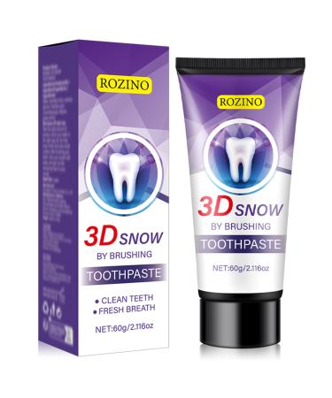 3D Snow Whitening Fluoride-Free Toothpaste for Sensitive Teeth - Natural Ingredients Deep Cleaning & Brightening Results Gentle Gum Care Minty Fresh Flavor (1)