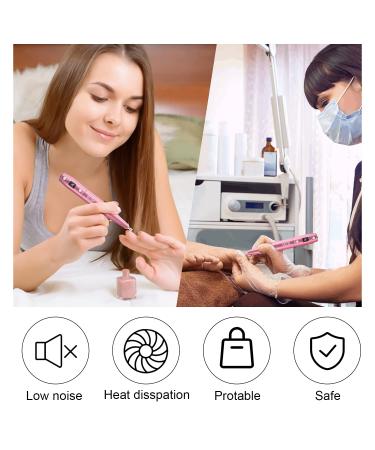 PELCAS Cordless Electric Nail Drill Kit - 20000RPM, 5 Speeds, LCD Display, 11 Attachments - Pink - Buy Online on GoSupps.com