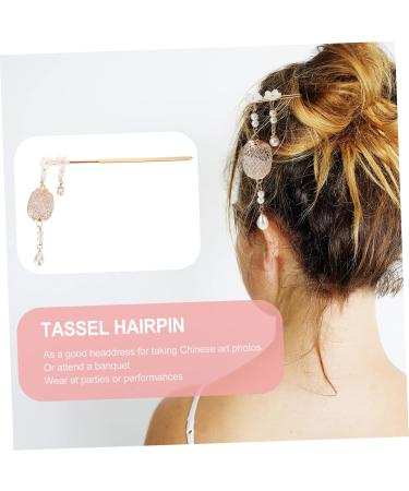 Mikinona Hairpin Ancient Hair Clip Pin Traditional Hair Pin Chinese Hair Bun Stick Chinese Tassel Hair Stick Pearl Flower Hair Pins Vintage Hair Chopsticks Accessories Modeling Bride - Buy Online on GoSupps.com