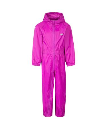 Trespass Children s Unisex Button Rain Suit 3-4 Years Purple Orchid