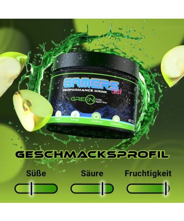 Gamers Only Performance Drink (200g) Green Turbo Apple Sour - Buy Online on GoSupps.com