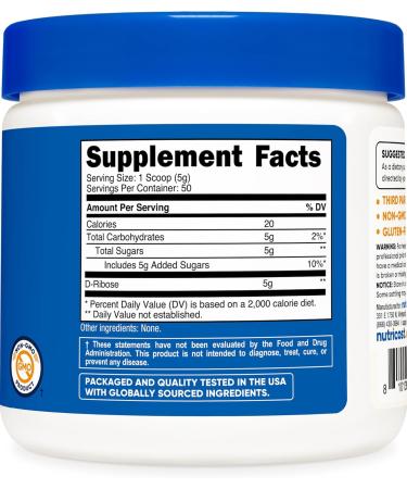 Nutricost D-Ribose Powder (250 Grams) - Buy Online on GoSupps.com
