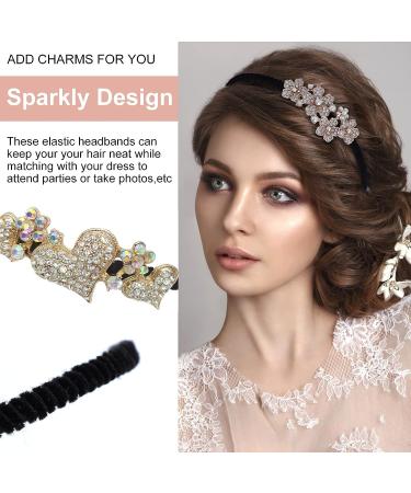 Siskok Crystal Flower Headband Rhinestone Bands for Women & Girls - Elegant Three Hearts Bling Fashion Hair Accessory - Buy Online on GoSupps.com