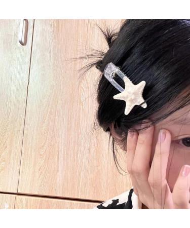 AJTUTUS Acrylic Starfish Shape Hairpins Hot Girls Duckbill Clear Hair Clip Spring Ponytail Side Hair Clip for Woman - Buy Online on GoSupps.com