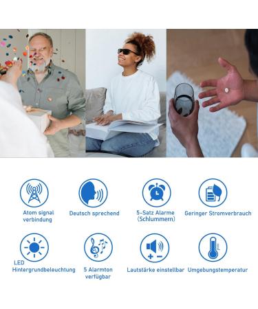 Hearcent Speaking Alarm Clock - German Voice Background Lighting & 5 Alarms for the Visually Impaired | Ideal for Seniors - Buy Online on GoSupps.com