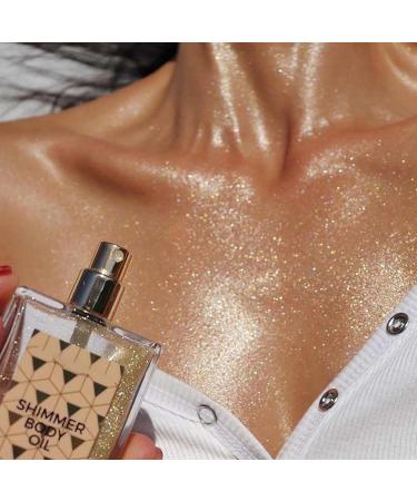 Bronzer Highlighter Liquid - Body Shimmer Oil Highlighter Face Waterproof Illuminator Glow for Shimmer Lotion for Face and Body Cosmetics 45 ml - Buy Online on GoSupps.com