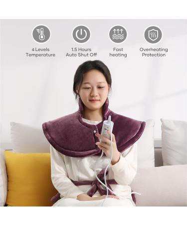 Electric Heating Cushion for Back Shoulder & Neck - 4 Temperature Levels 1.5 Hour Auto Shut-Off 60x85cm Warmers - Buy Online on GoSupps.com