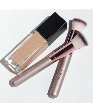 Kabuki Makeup Brush by Beasofee | Premium Synthetic Foundation & Concealer Brush - Flat Side for Powder & Liquid - 04 Rosegold - Buy Online on GoSupps.com