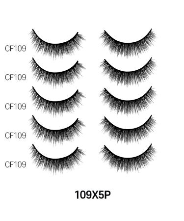 Laflare 3D Cashmere False Eyelashes Multipack - Ultra Soft and Luxurious 5 Pairs Value Pack (109X5P) - Cruelty-Free and Reusable Glam Fake Eyelashes - Buy Online on GoSupps.com