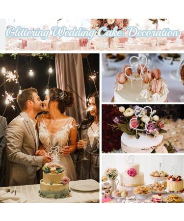 Skytowards Heart Cake Topper - Elegant Wedding Cake Decor | Crystal Torten Plug & Silver Cake Plug for Memorable Celebrations - Buy Online on GoSupps.com